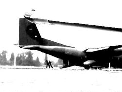 Bombardier landing and soldiers disembarking Stock Footage