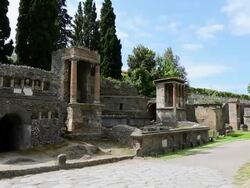 Pompeii, Roman necropolis near Nocera gate. Stock Footage
