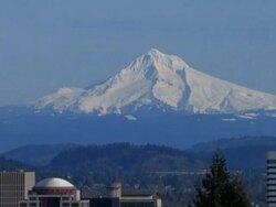 Downtown Portland & Mt. Hood - 2of2 Stock Footage