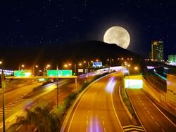 Night traffic and sky Stock Footage