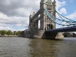 Tower bridge over the river Thames, London Stock Footage