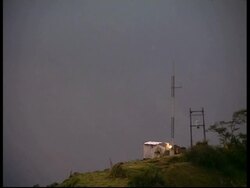MS volcanology station, hut and antenna, Ecuador Stock Footage