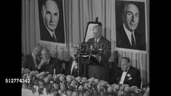 Harry Warner speaks at Motion Picture Pioneers dinner in 1951 News Clip