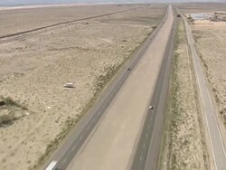 WS AERIAL View of Route 15 near san Bernardino and old Route 66 / California, United States Stock Footage