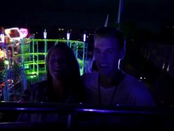 Couple riding rollercoaster (Part 1/3) Stock Footage