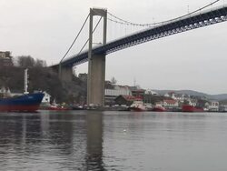 Freighter leaving the coast. Stock Footage