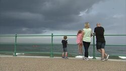 Families watching Sunderland Airshow on beach News Clip