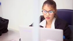 Businesswoman Working In The room Stock Footage