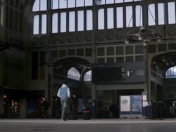 French train station concourse, low angle Stock Footage