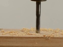 Drilling a hole in wood Stock Footage