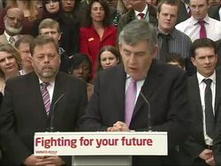 Gordon Brown campaigning across the North west of England News Clip