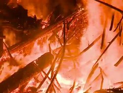 HD SLOW-MOTION: Burning wood Stock Footage