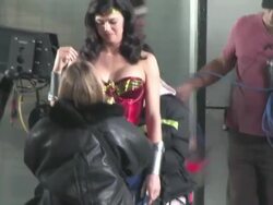 Adrianne Palicki on the set of Wonder Woman in Hollywood 03/31/2011 (Footage by WireImage Video/GettyImages) Stock Footage