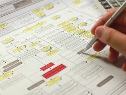 HD:Hand checking system flow chart. Stock Footage
