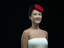 Woman wearing red hat smiling Stock Footage