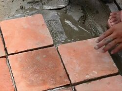 Installing Floor Tile Stock Footage