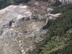 MS AERIAL Shot of Mammoth Springs / Wyoming, United States Stock Footage