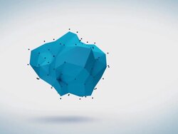 Polyhedral blue morph Stock Footage