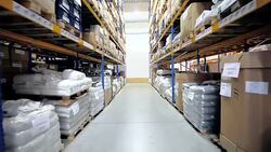 Large warehouse with packages Stock Footage