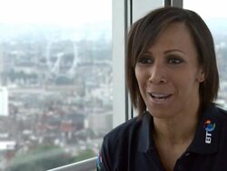 INTERVIEW: Dame Kelly Holmes on the feeling she had when she won Gold at the 2004 Olympics Stock Footage