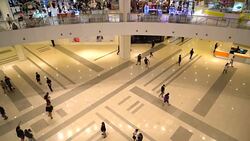 crowded many people in luxury shopping mall Stock Footage