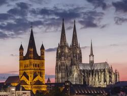 Cologne skyline Stock Footage