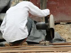 Cutting Steel Bar Stock Footage
