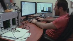 Electronics engineer at work Stock Footage