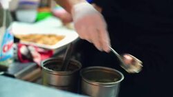 Chef finishing a meal. Stock Footage