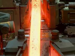 CU View of steelworks in rolling mill at Hoesch-Schwerte / Schwerte, Rhineland-Palatinate, Germany Stock Footage