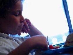 Boy Eating Food Stock Footage