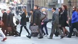 Winter Shopping and Commuter Crowds in Sydney Stock Footage