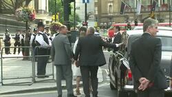 Royals arrive at St Martins for VJ Day service News Clip