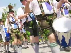 Traditional Bavarian Costume Parade Stock Footage