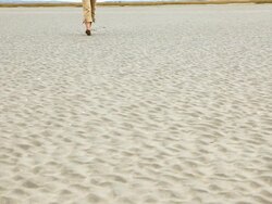 Hiking on a Beach Stock Footage