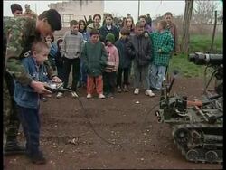 KOSOVO: LAND MINE EDUCATION PROGRAM (2) News Clip