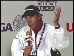 Heavy rain forced the suspension of the opening round of the US Open and the forecast calls for more bad weather. (June 18) News Clip