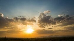 colorful dramatic sky with cloud at sunset Stock Footage