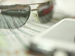 business background with new dollar bills Stock Footage