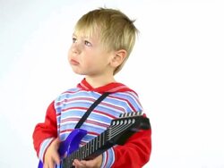 boy - rock guitarist Stock Footage
