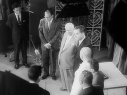 VP Richard Nixon at the US Fair in Moscow Stock Footage
