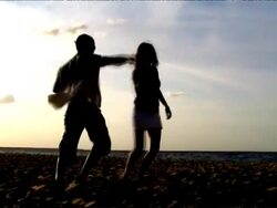 Dancing salsa at the beach Stock Footage