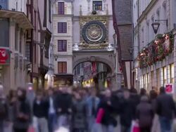 Crowd in Rouen, time lapse Stock Footage