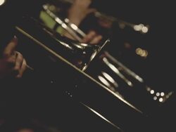 Trumpet and trombone playing jazz music Stock Footage