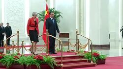 CLEAN : China: Theresa May welcomed by Premier Li Keqiang News Clip