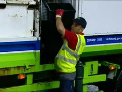 Richmond Council Recycling Collectors at work in Twickenham Stock Footage