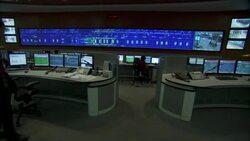 Monitors display information in a control room. Stock Footage