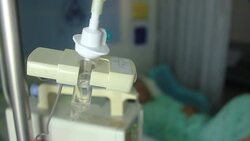 Medicine dropper working at hospital Stock Footage