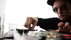 Dj mixer. Close up Stock Footage
