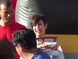 Catherine Bell with kids at the Planes Movie Premi Stock Footage